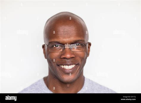 Portrait Of A Bald Man Smiling Stock Photo Alamy