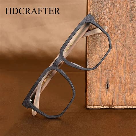 HDcrafter Culos De Madeira Grandes Dimens Es Masculinos Miopia Frame