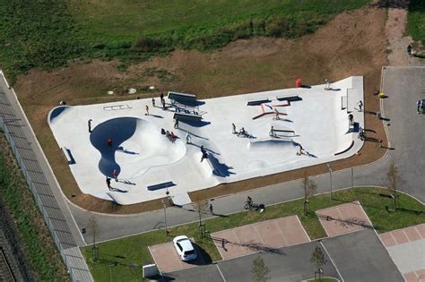 Schopfheim von oben Skatepark im Ortsteil Gündenhausen in Schopfheim