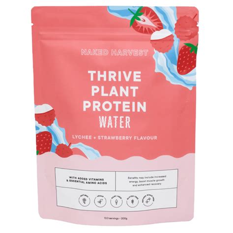 Naked Harvest Lychee Strawberry Thrive Protein Water G NZ Adore Beauty