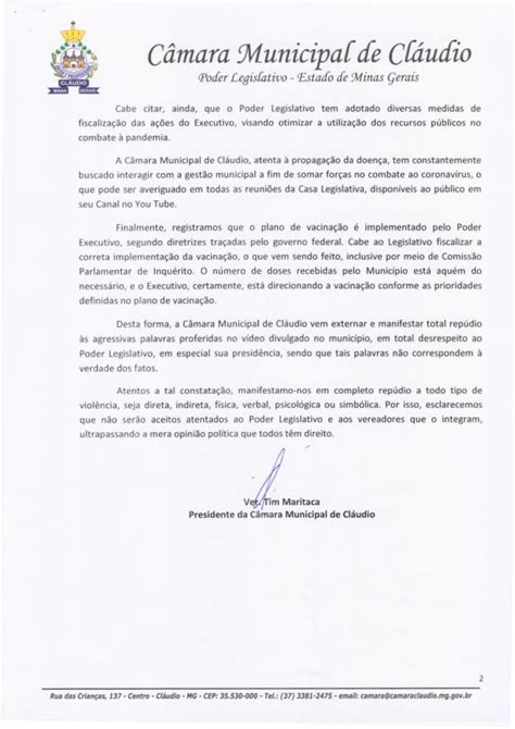 Nota De Repúdio E Esclarecimentos