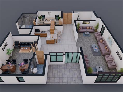 A realistic 3d floor plan render | Upwork