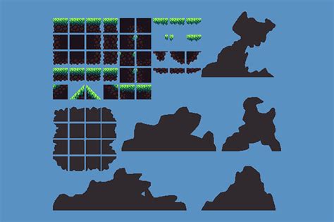 Dribbble Platformer Pixel Art Tileset3  By 2d Game Assets