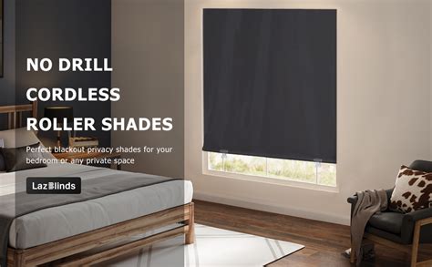 Lazblinds 100 Blackout Roller Shades No Tools No Drill Cordless Blinds For Windows