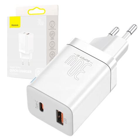 BASEUS SZYBKA ŁADOWARKA SIECIOWA DO TELEFONU USB USB C 30W MOCNA KOSTKA