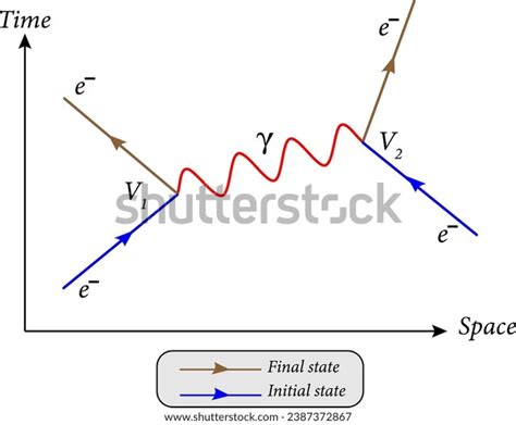 Feynman Diagram Graphical Method Representing Interactions Stock Vector Royalty Free