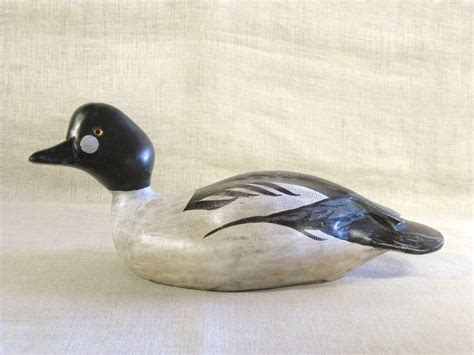 Duck Decoy Hand Carved Wooden Decoy Charles Moore Bird