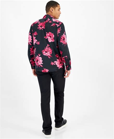 I N C International Concepts Mens Brendan Bouquet Regular Fit Floral