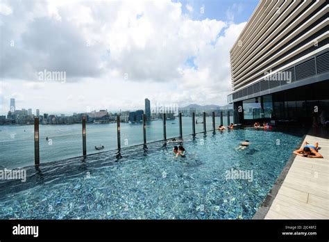 The infinity pool at the Hyatt Centric Victoria Harbour in Hong Kong ...