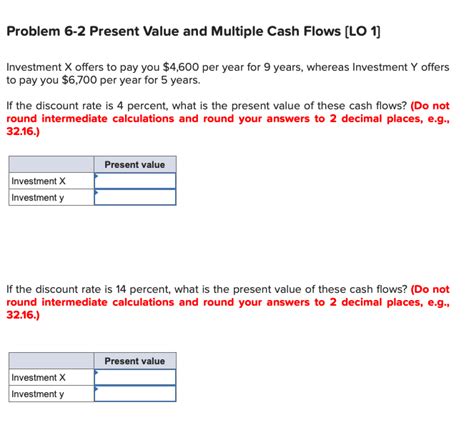 Solved Problem 6 1 Present Value And Multiple Cash Flows