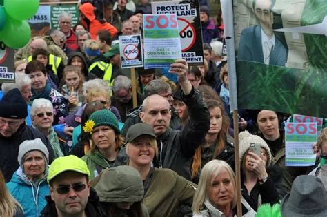 Over A Thousand Protesters Turn Out To Oppose Plans To Build On The Green Belt Manchester