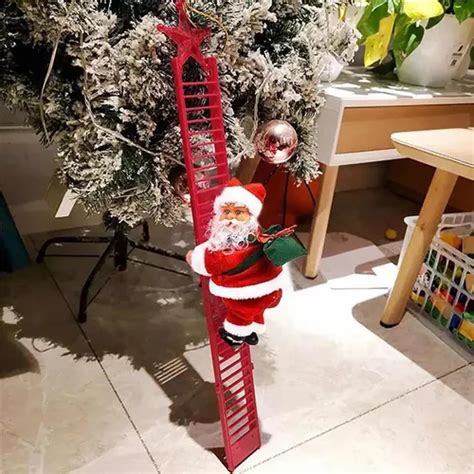 Santa Claus Escalador Escalera Adorno Rbol De Navidad Meses Sin