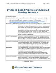 Ebp Task Docx Xap Evidence Based Practice And Applied Nursing