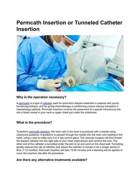 PPT - Permcath Insertion or Tunneled Catheter Insertion PowerPoint ...