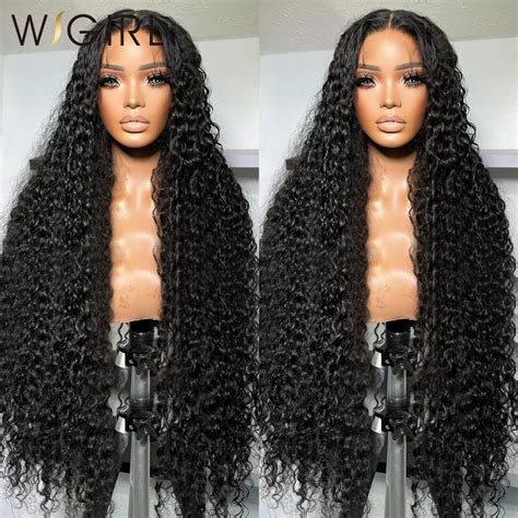 Wigirl 30 32 Inch Deep Wave 13x6 Transparen Lace Front Human Hair Wigs