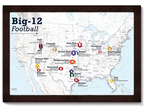 Big 12 Map College Football Teams and Stadiums (2024) | GeoJango – GeoJango Maps