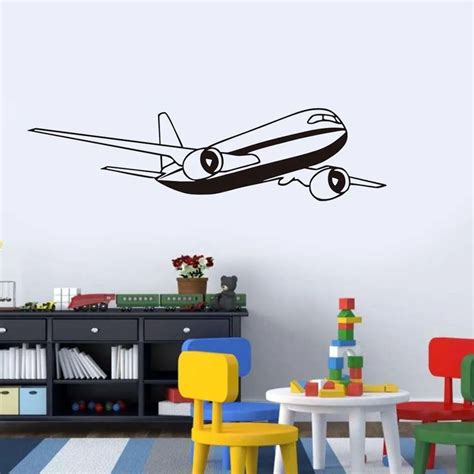 Cartoon Airplane Wall Sticker Removable Vinyl Adhesive Aircraft Wall ...