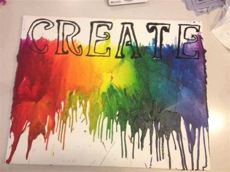 I Used Four Packs Of Crayola Crayons And Hot Glued Them To Canvas After Melting Them With A