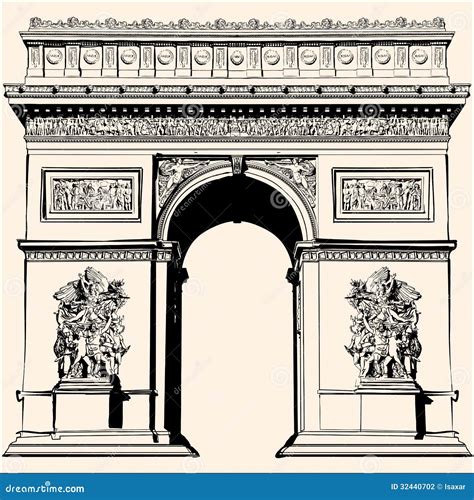 France Paris Arc De Triomphe Stock Vector Illustration Of Tourism