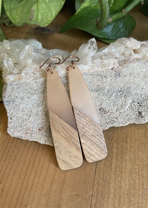 Wood Resin Large Drop Earrings Tangled Up In Hue