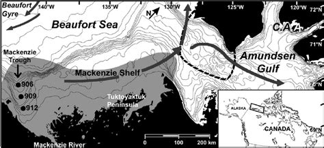 Map Of The Beaufort Sea From The Mackenzie Trough To The Amundsen Gulf