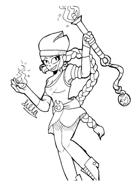 Amber Brawl Stars 3 Coloring Page