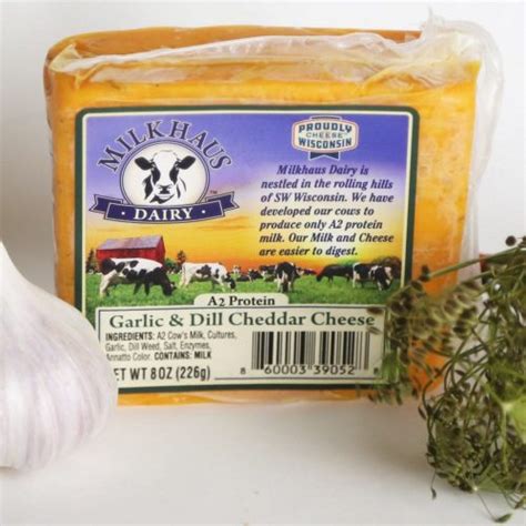 Garlic / Dill Cheddar Cheese 8 oz. – Milkhaus Dairy