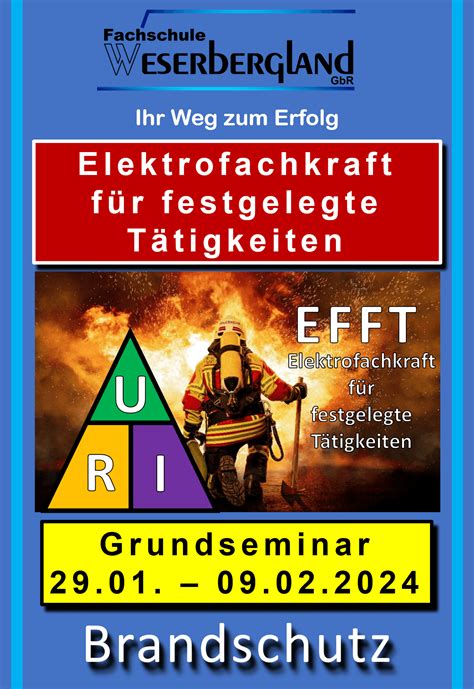 Grundseminar Elektrofachkraft für festgelegte Tätigkeiten Brandschutz