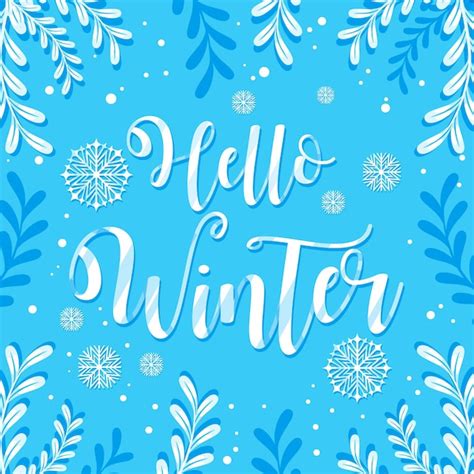 Hola Invierno Letras Vector Gratis