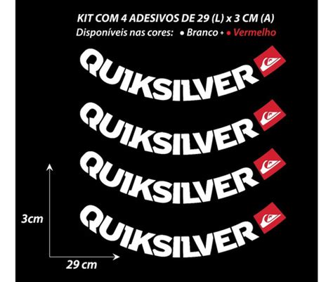 Adesivo Quiksilver Roda Moto Kit 4 Adesivos Parcelamento Sem Juros