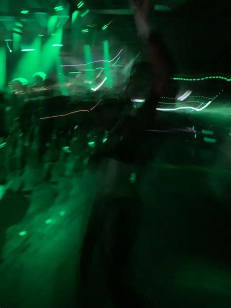 Blurry Girl Dancing Green Neon Lights Party Rave Aesthetic Rave