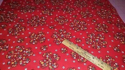 Vintage Calico Flower Floral Cheater Quilt Fabric Cotton Yd X