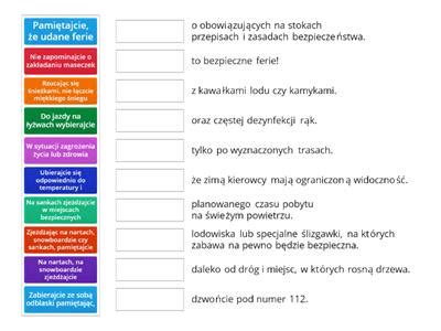 Bezpieczne ferie Materiały dydaktyczne