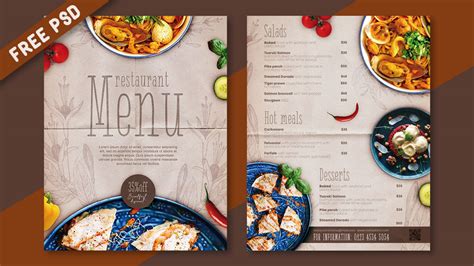 Restaurant Menu Template Psd