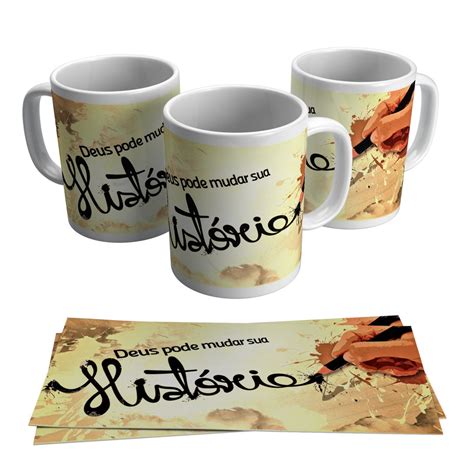 Caneca Gospel Evangélica Deus Pode Mudar a Sua História em Promoção