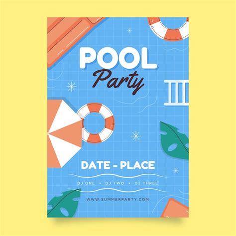 Free Vector Hand Drawn Summer Party Flyer Template