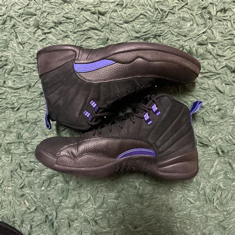 Jordan 12 Purple & Black - Depop