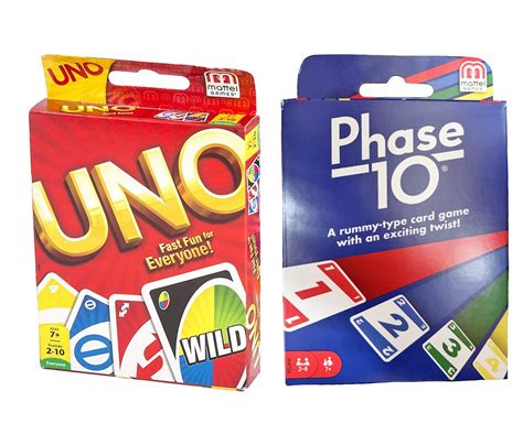 Amazon Mattel Phase Card Game With Uno Card Game Toys Games