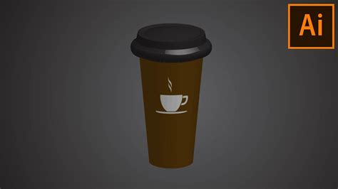 3d Coffee Cup Adobe Illustrator Youtube