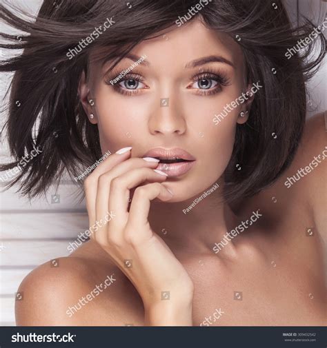 Closeup Beauty Portrait Sexy Brunette Woman Stock Photo Shutterstock