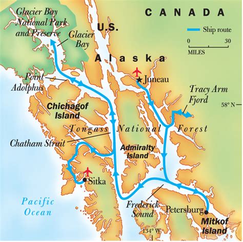 Chichagof Island Alaska Map Map Vector