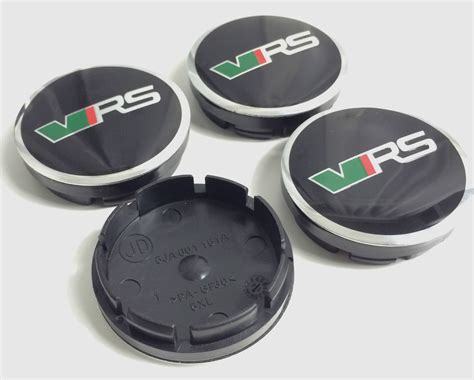 Set Of 4 Skoda VRS Logo Wheel Badges Centre Hub Caps 56 Mm Octavia