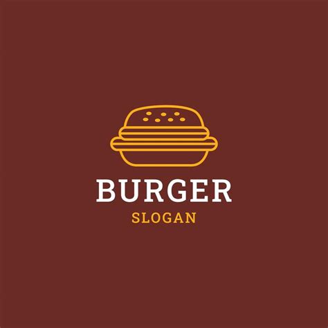 Burger logo. Hamburger restaurant emblem. Linear flat logo. 17557385 ...