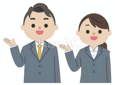 案内をしているスーツ姿の会社員2人イラスト No 25124197｜無料イラスト・フリー素材なら「イラストac」