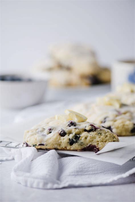 Blueberry Lemon Scones With Lemon Glaze Baked Bree