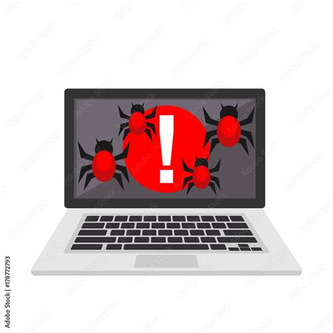 Harmful virus computer. System error caused by virus attack. Cyber ...