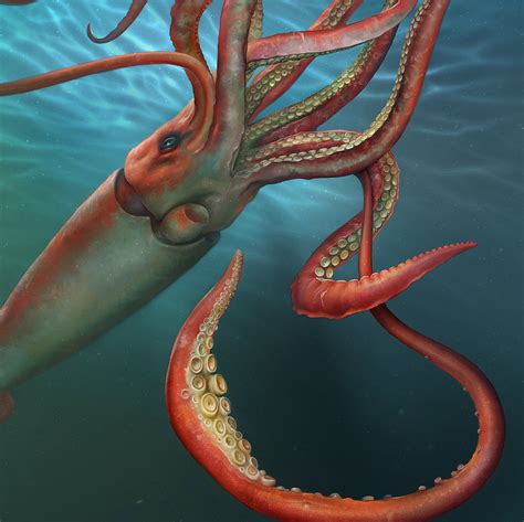 Giant squid portray on Behance