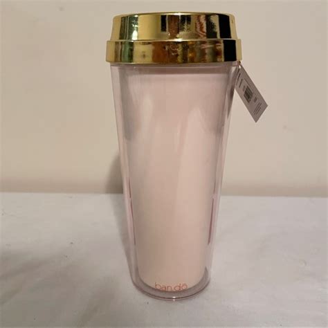 Ban Do Dining Nwt Bando Forever Busy Pink And Gold Deluxe Hot Stuff Thermal Mug Poshmark