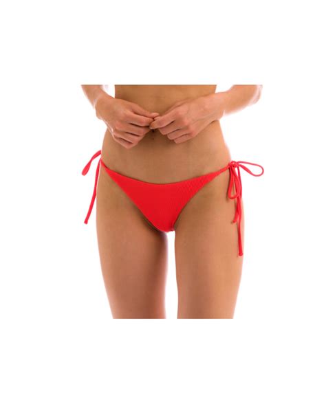 Braguita De Bikini Brasile A Con Lazos Laterales Rojos Bottom Cotele