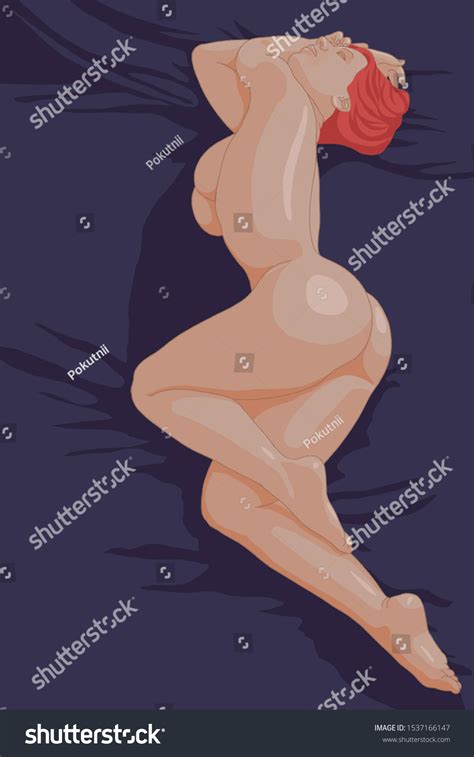 Beautiful Naked Woman Sleeping On Bed Stock Illustration Shutterstock